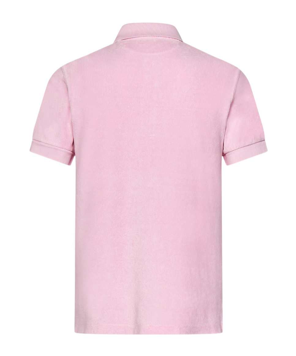 Tom Ford Classic Piquet Polo With Three-button Placket In Pink