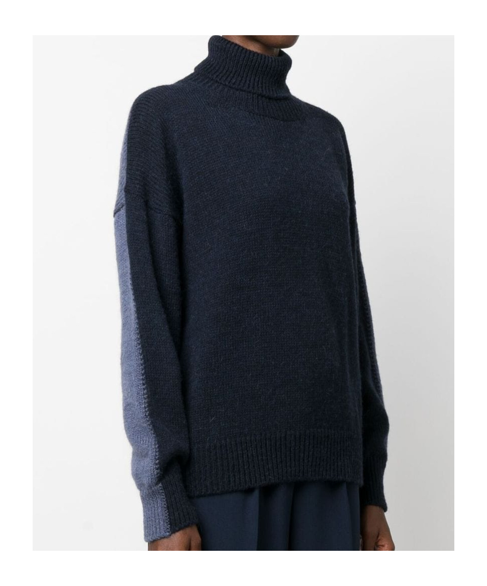 ALYSI TWO-TONE ROLL-NECK JUMPER 
