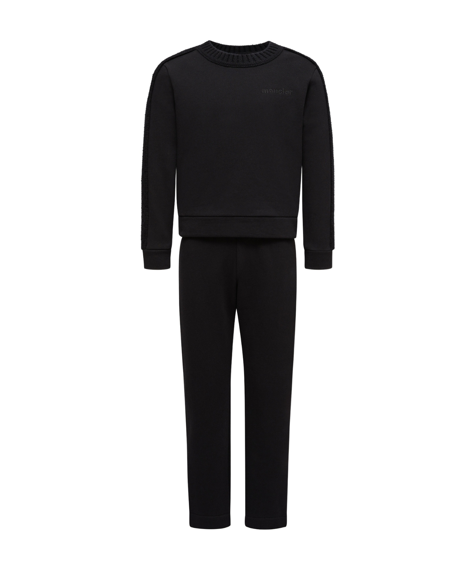 Moncler Wool-trimmed Cotton Tracksuit Set In Black