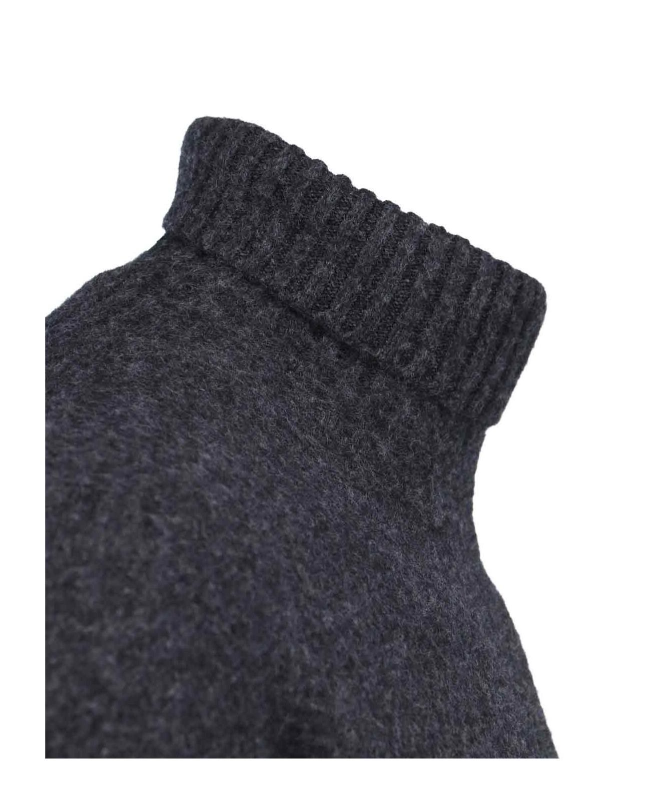 Drumohr Ribbed Turtleneck Sweater With Long Sleeves In Black