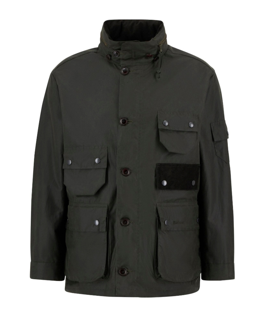 Barbour Editor Waxed Jacket In Black