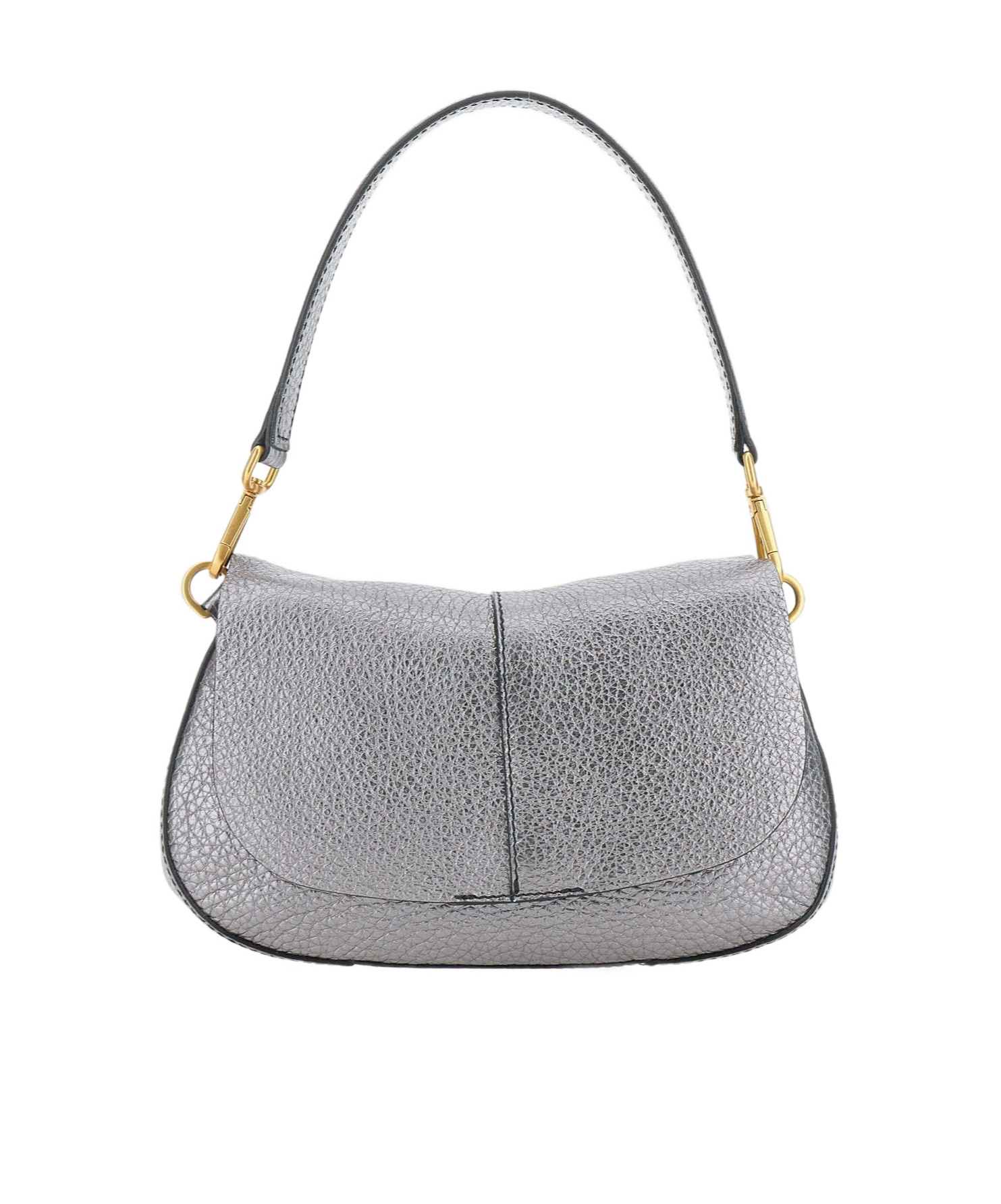 Gianni Chiarini Helena Round Foldover Top Shoulder Bag In Gray