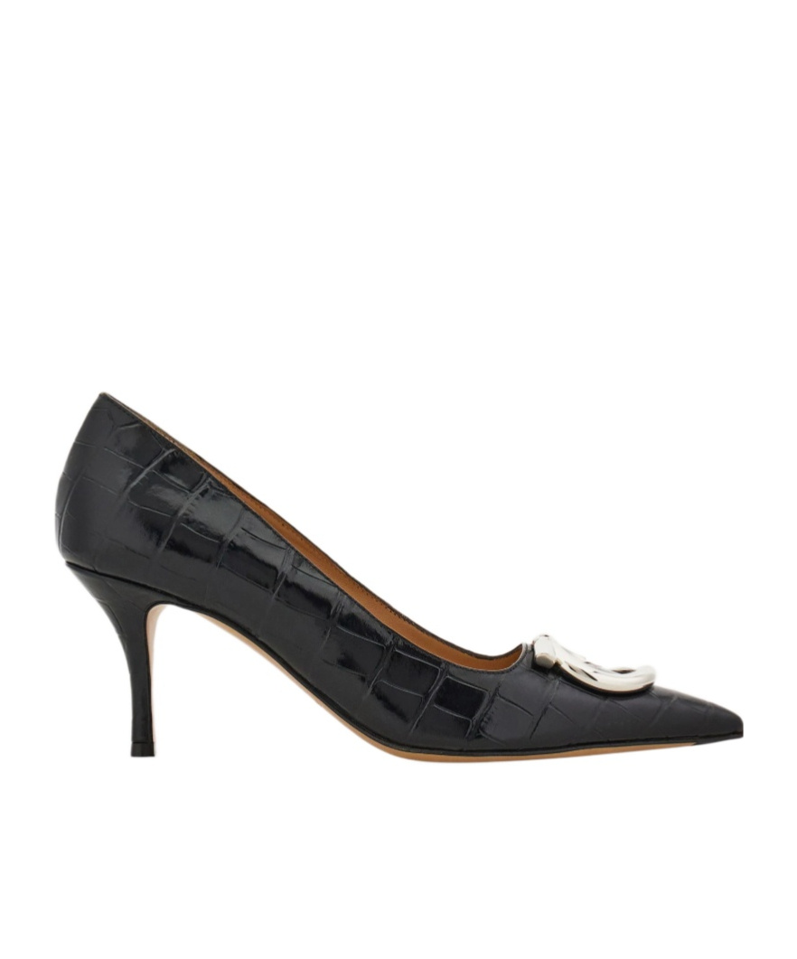 Ferragamo Maxi Gancini Pump In Black