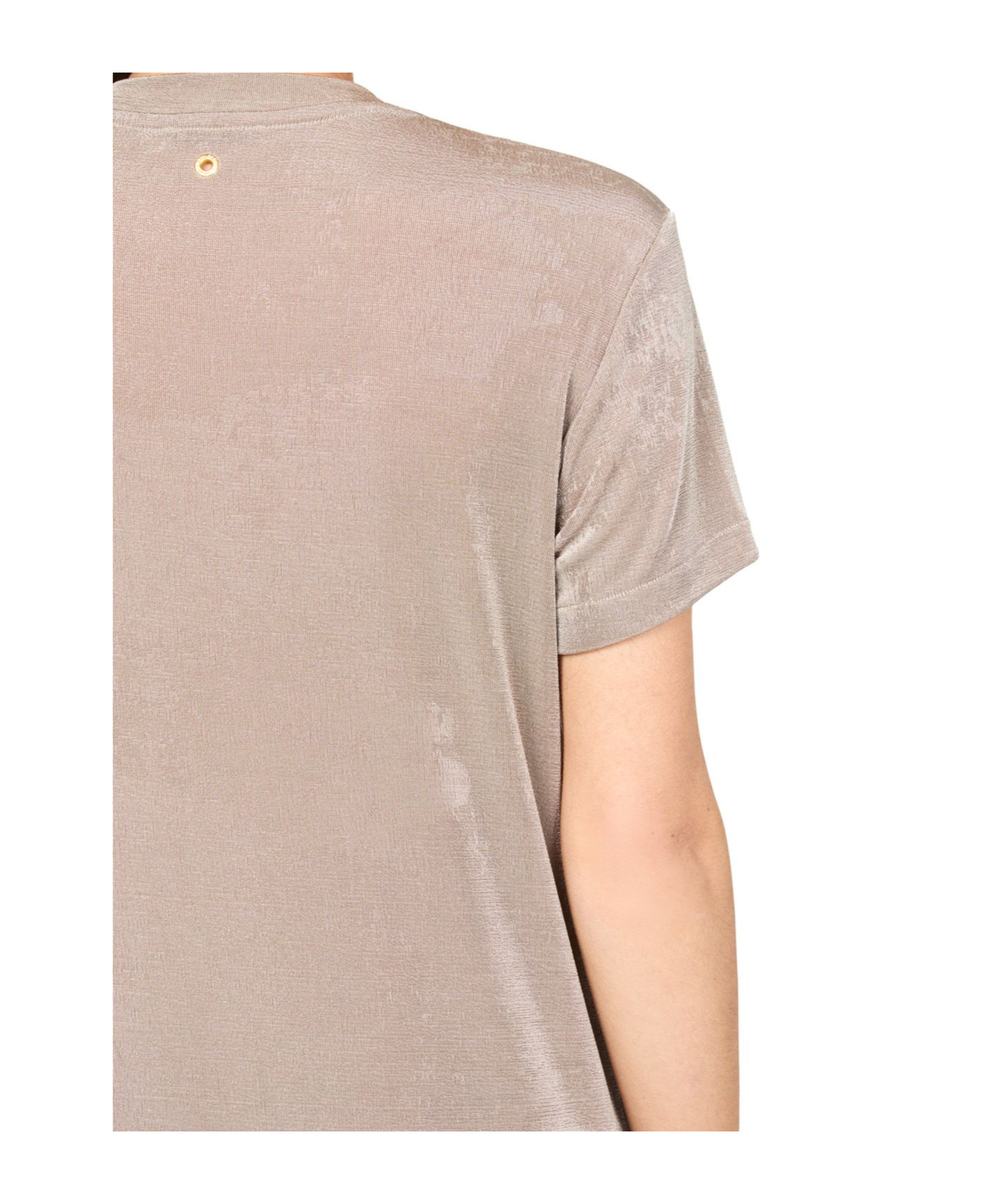 Ami Alexandre Mattiussi Ami Paris Rib Jersey Short Sleeve Long Dress In Nude