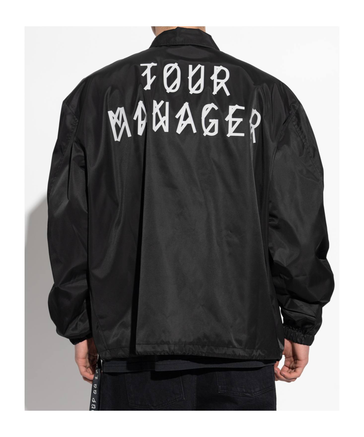 44 Label Group Lapel Long Sleeve Casual Jacket In Black