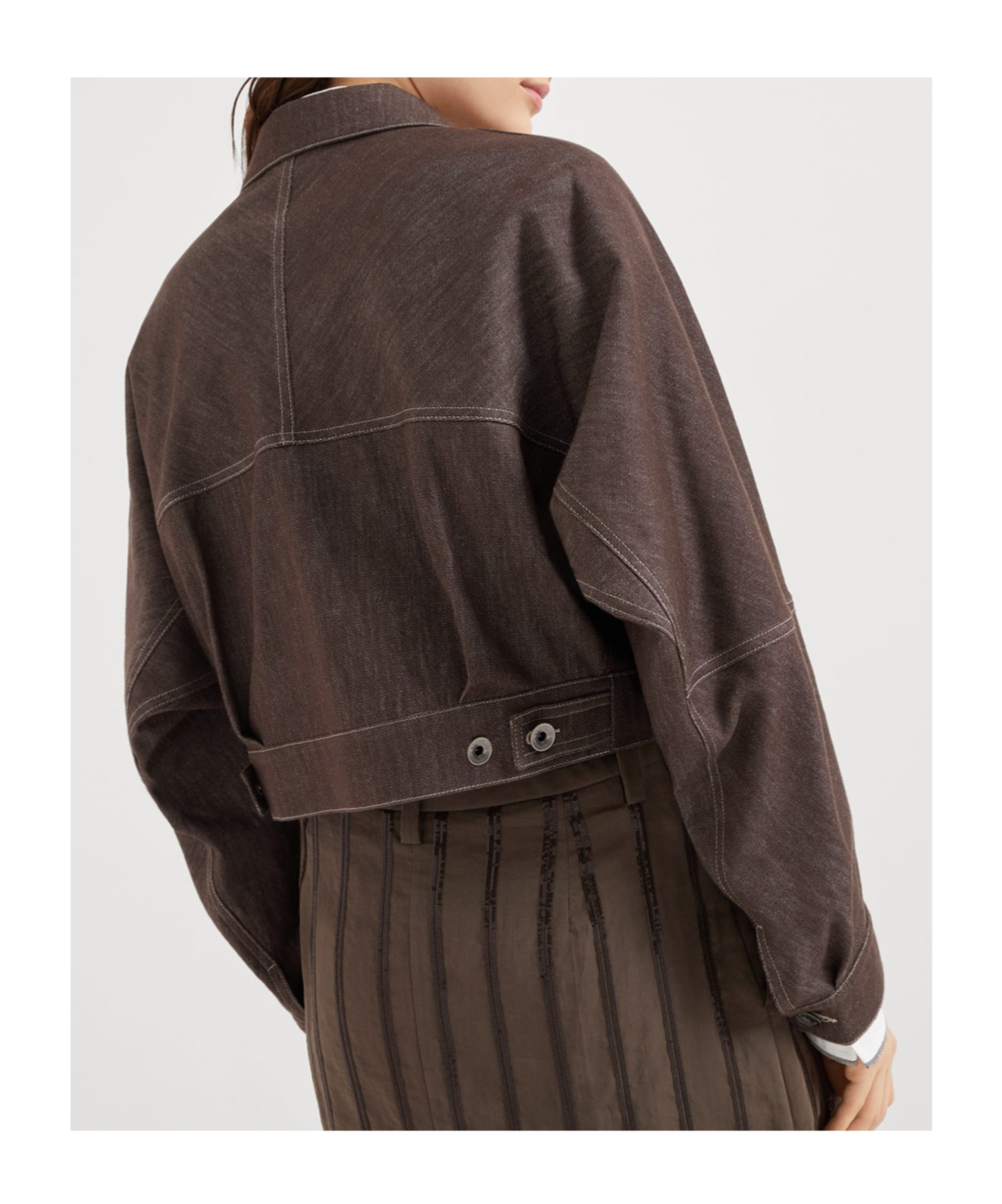 Brunello Cucinelli Jacket With Monili In Brown