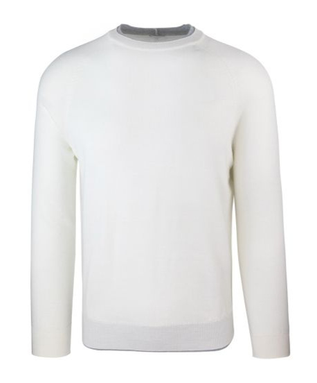 Eleventy Round Neck Sweater In White