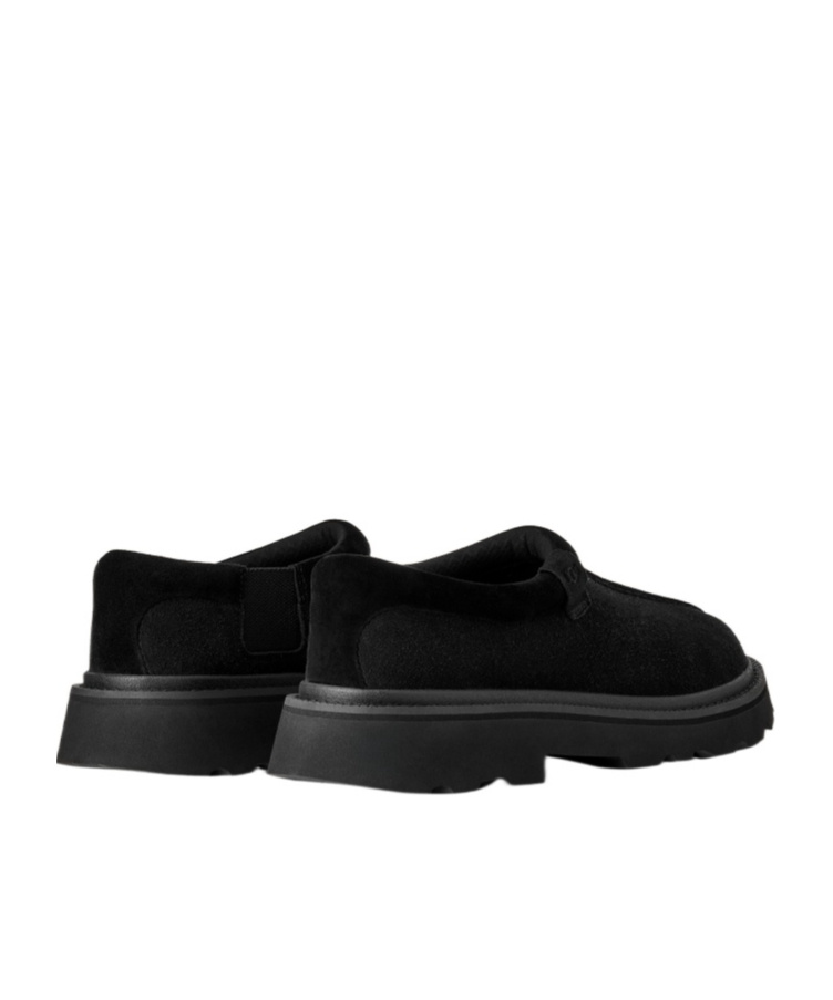 Ugg Mens Tasman Lug Suede And Shearling Slippers Blac In Black