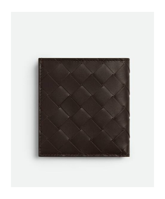 Bottega Veneta Double-fold Thin Wallet In Chocolate Brown/smoked Brown