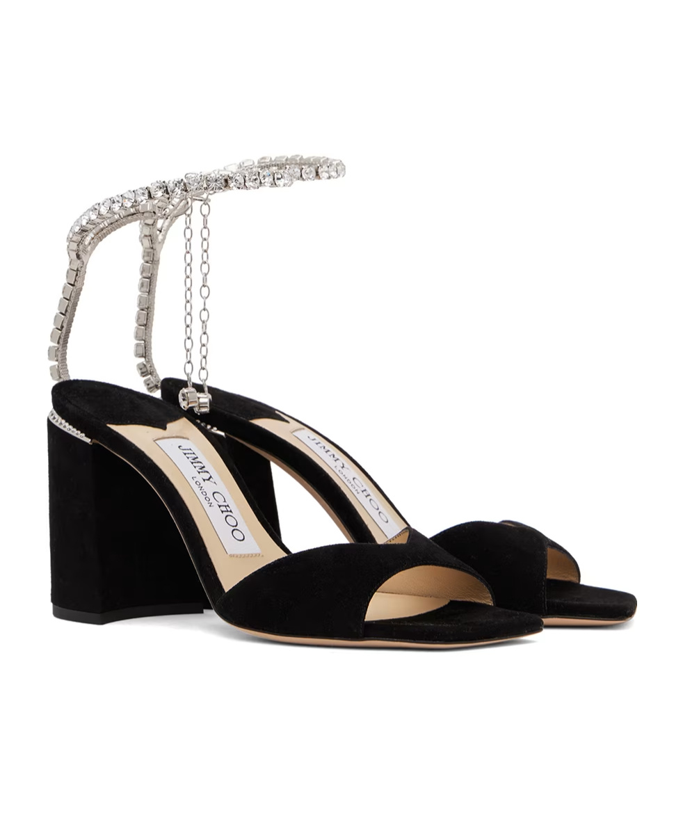 Jimmy Choo Saeda Sandal Block Heel In Black