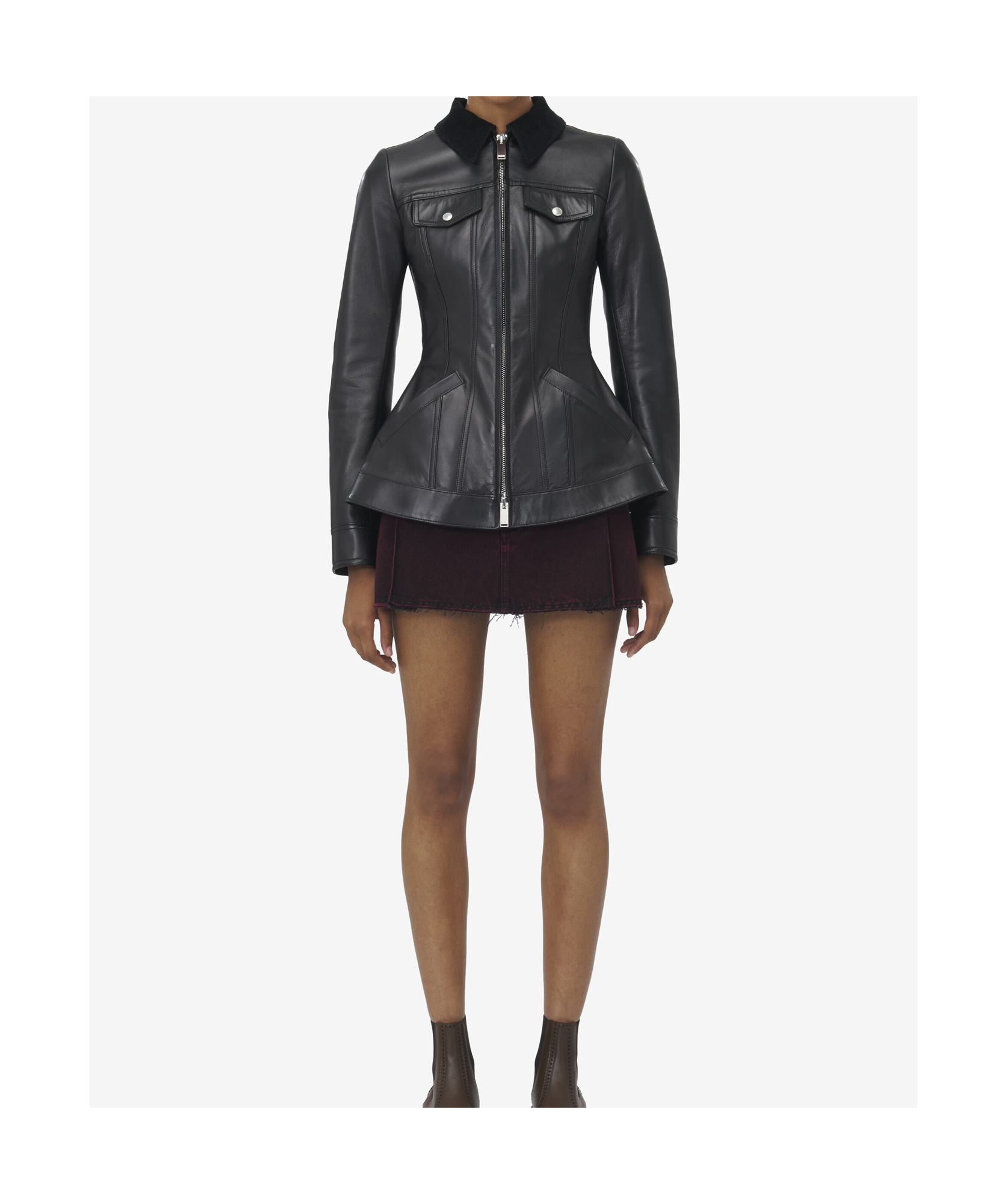 Alexander Mcqueen Peplum Leather Jacket