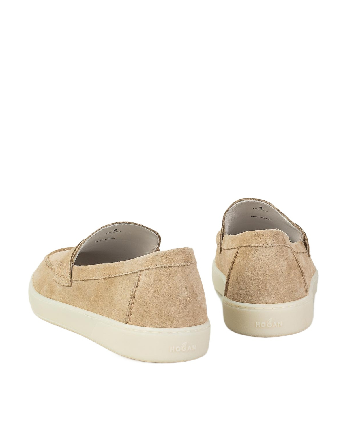 Hogan Suede Loafers Rubber Sole In Nude