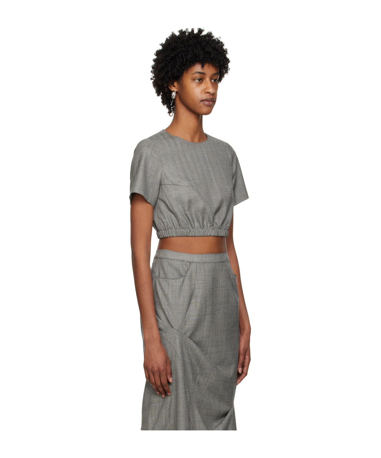 Ader Error Item O-neck Short-sleeved T-shirt In Gray