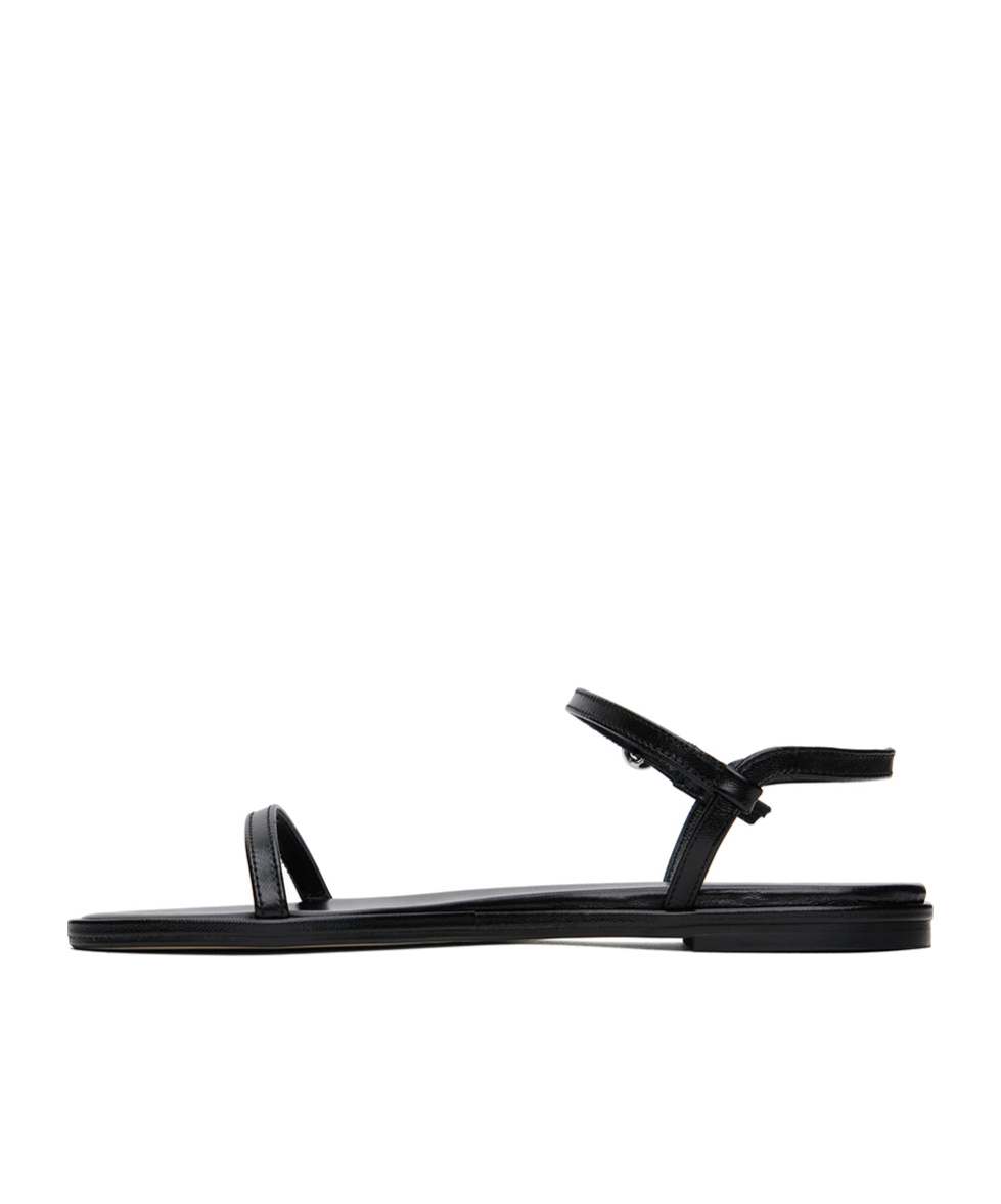 Aeyde Nettie Leather Ankle-strap Sandals In Black