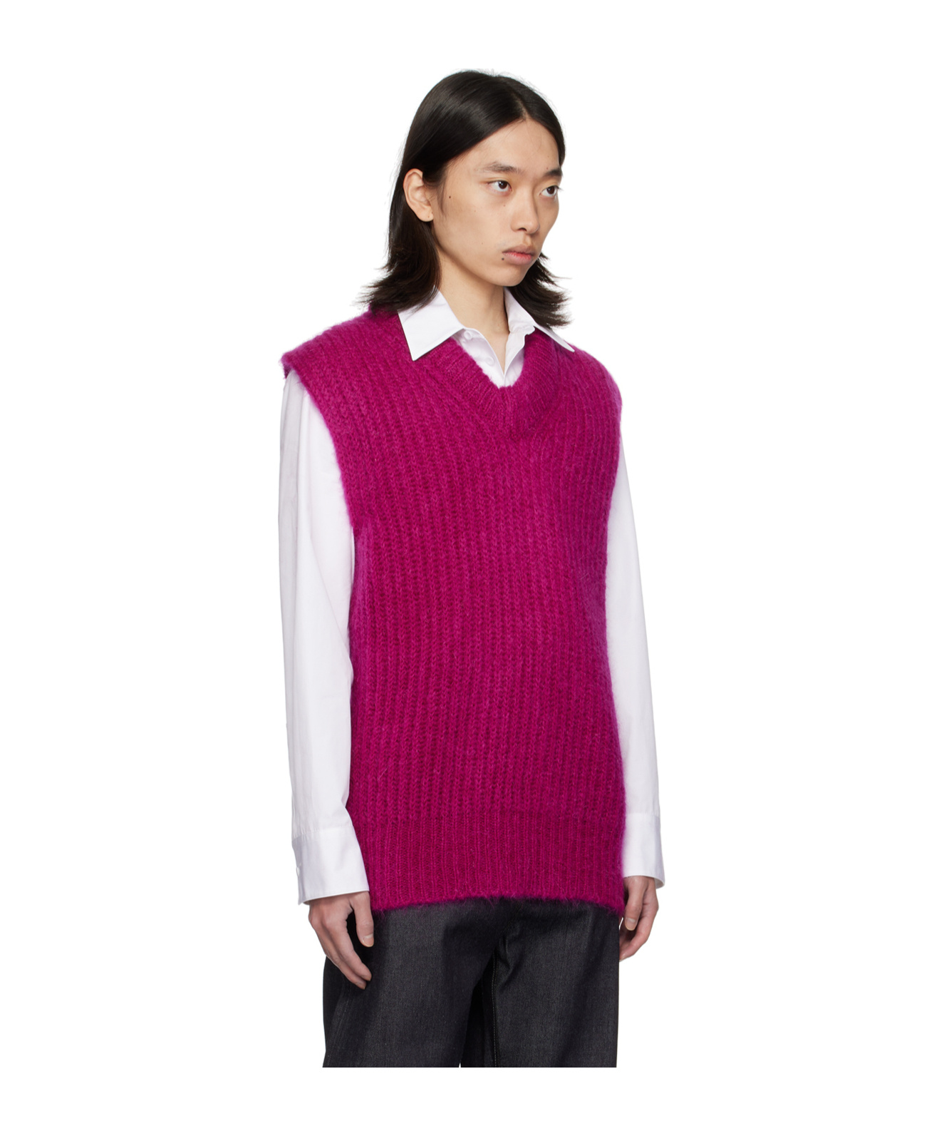 Jil Sander V-neck Sleeveless Knitted Sweater In Red