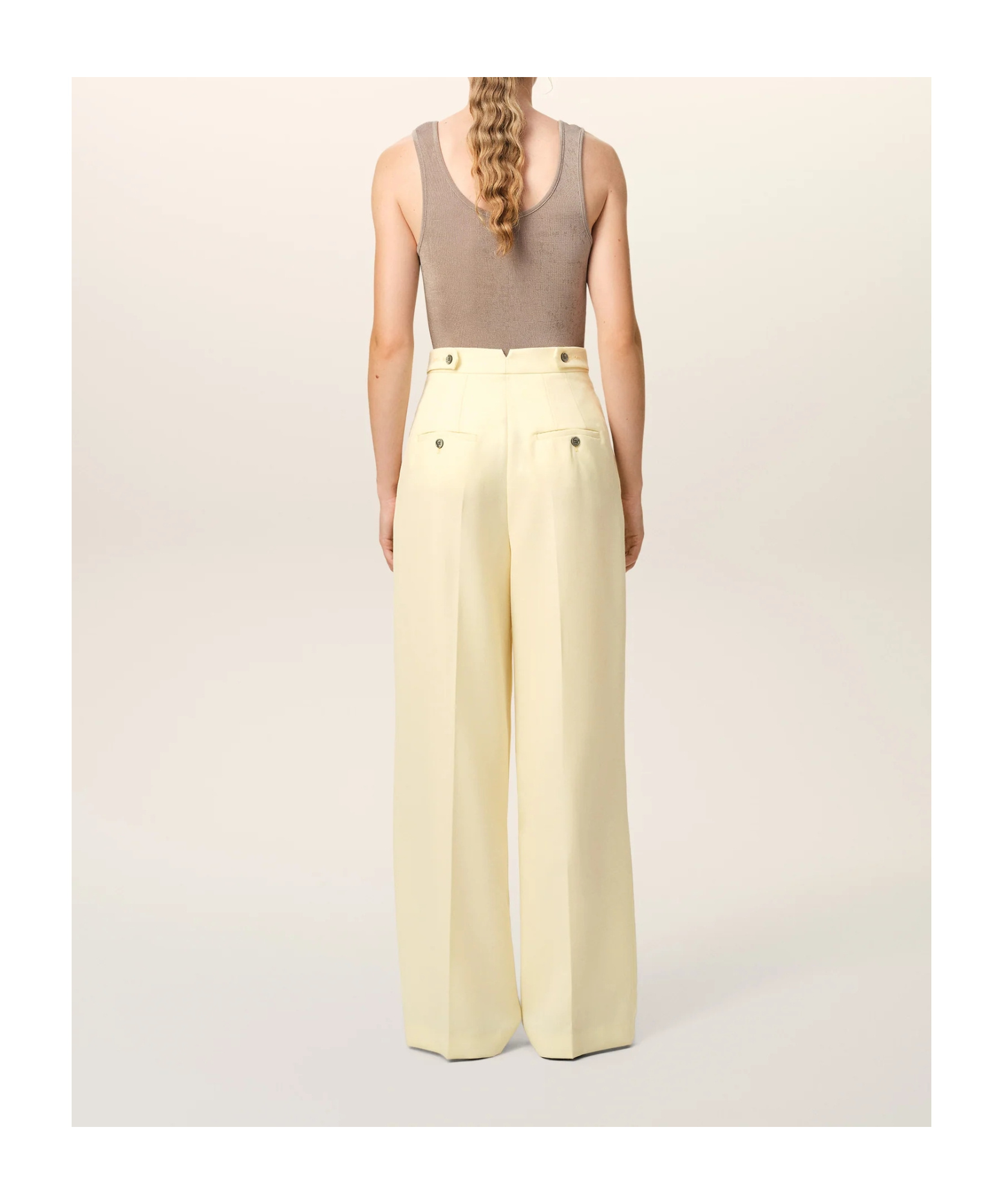 Ami Alexandre Mattiussi Ami Wide-leg Tailored Trousers In Neutral