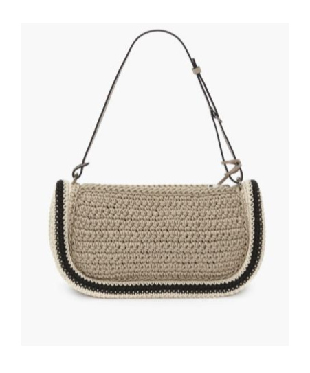 Jw Anderson Bumper Crochet Shoulder Bag In Nude