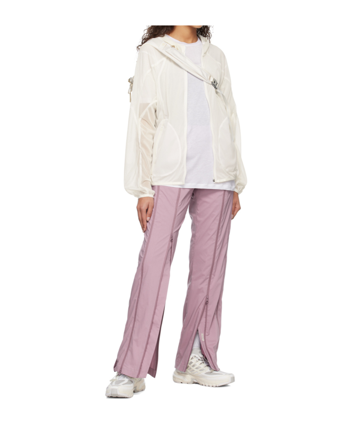Post Archive Faction (paf) Zipper-open-crotch Casual Pants In Pink