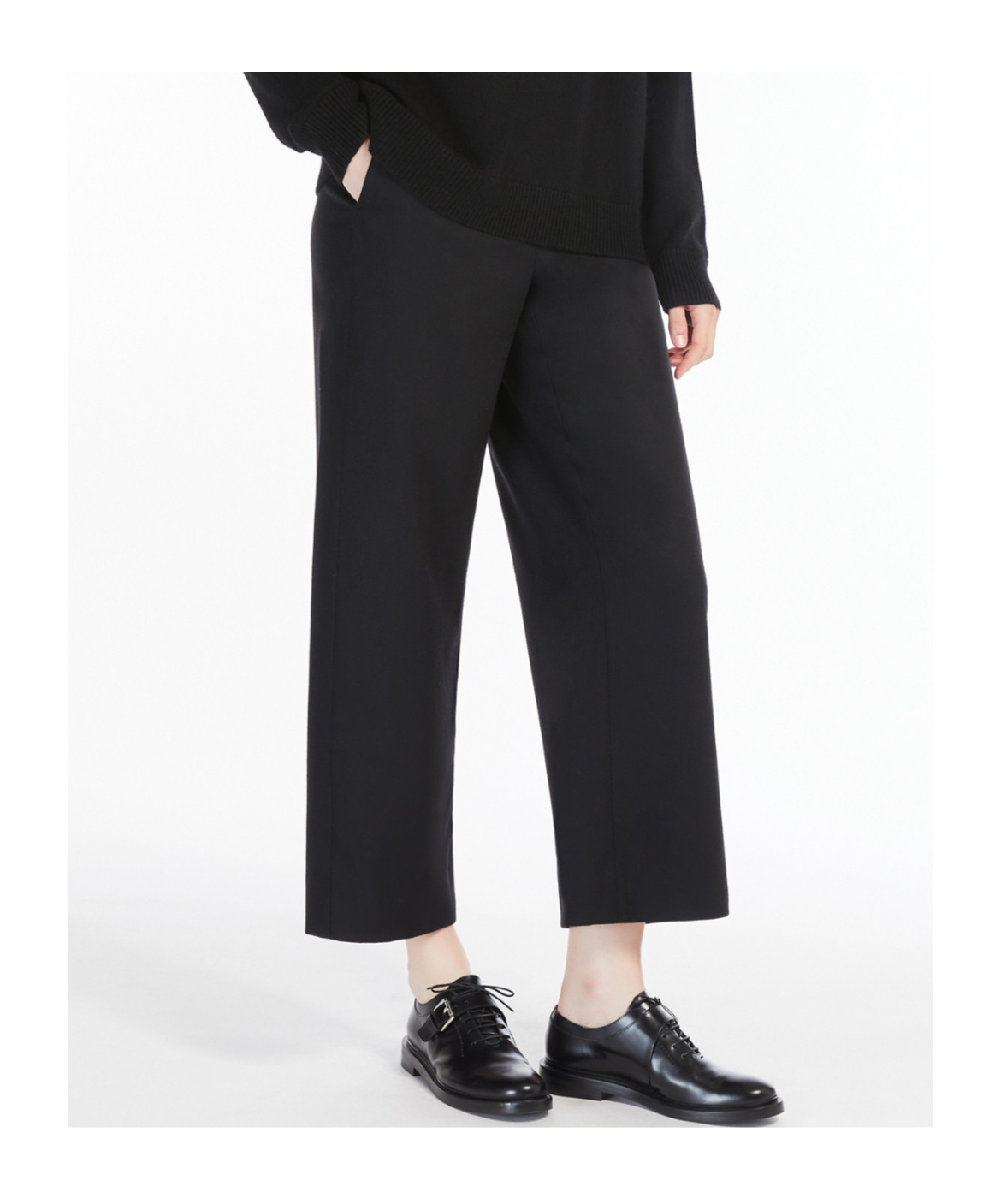 Max Mara Elastic Waist Casual Pants In Black