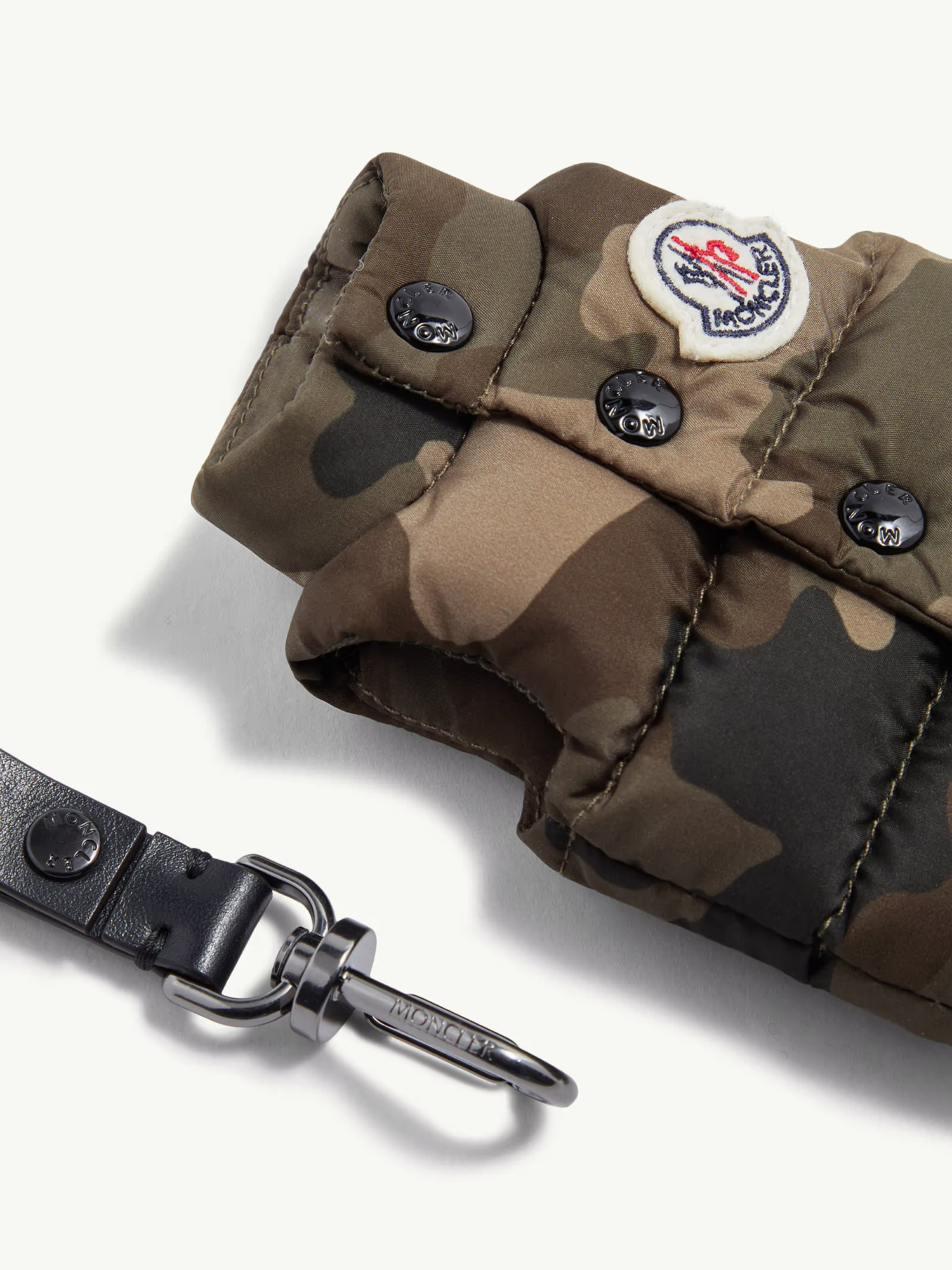 Moncler Camouflage Puffer Vest Keychain In Brown