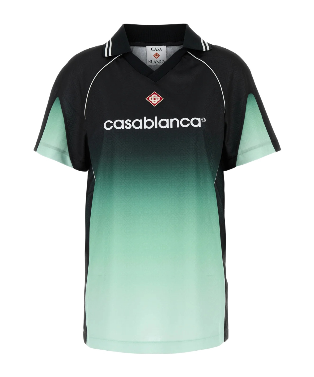 Casablanca Polo Collar Gradient Design Short Sleeves T-shirt In Green