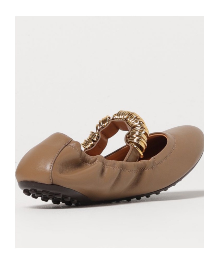 Tod's Round Toe Ballet Shoes In Brown