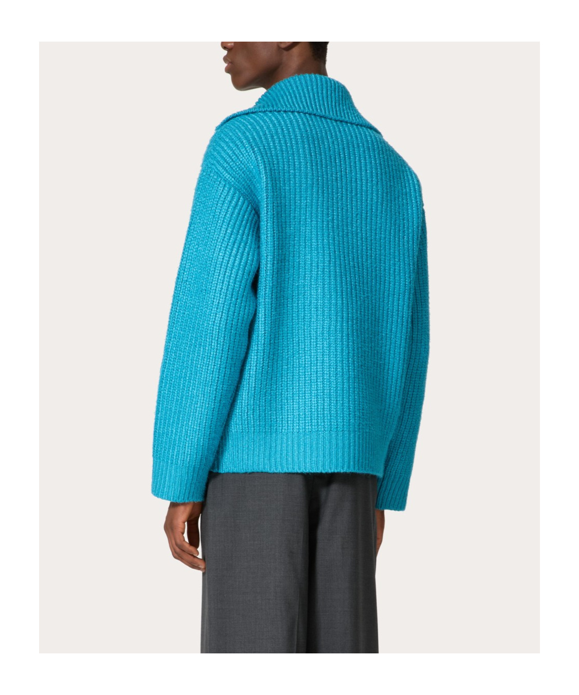 Valentino Garavani Turquoise Silk Blend Sweater In Blue