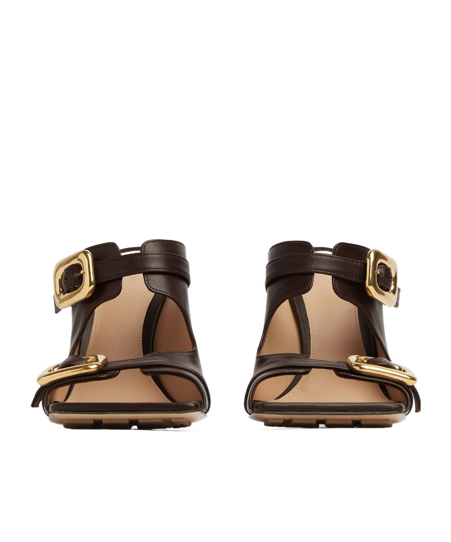 Shop Bottega Veneta Stretch Buckle Mule Sandal In Black