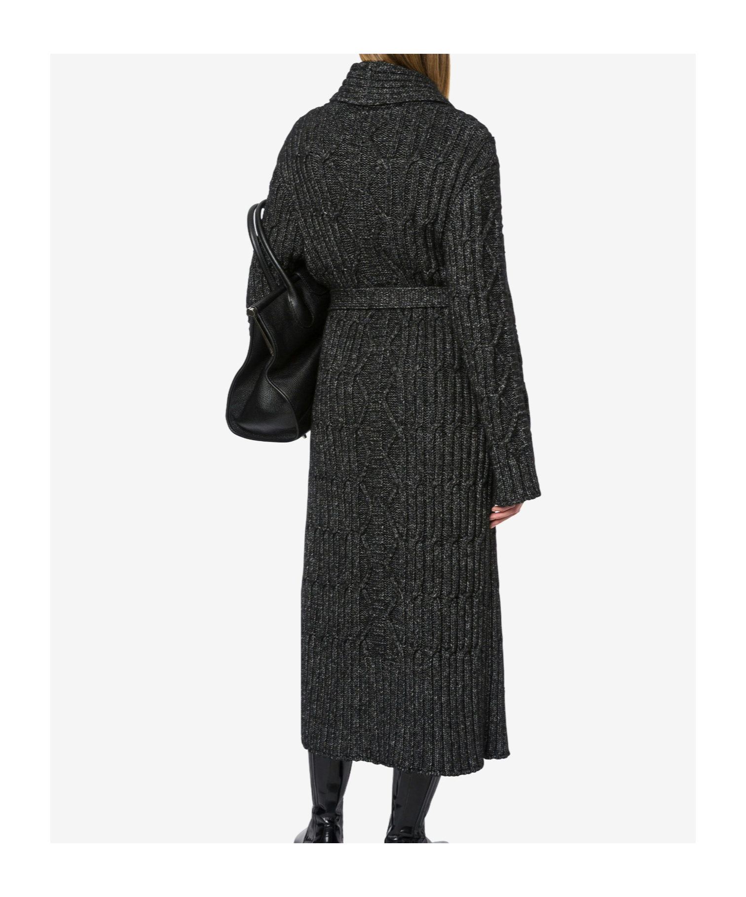 Alberta Ferretti Ribbed-knit Cardigan In Black
