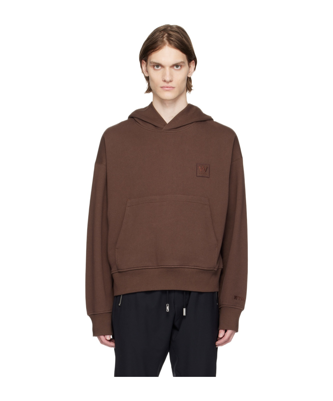 Wooyoungmi Long-sleeved Hooded Sweater In Brown