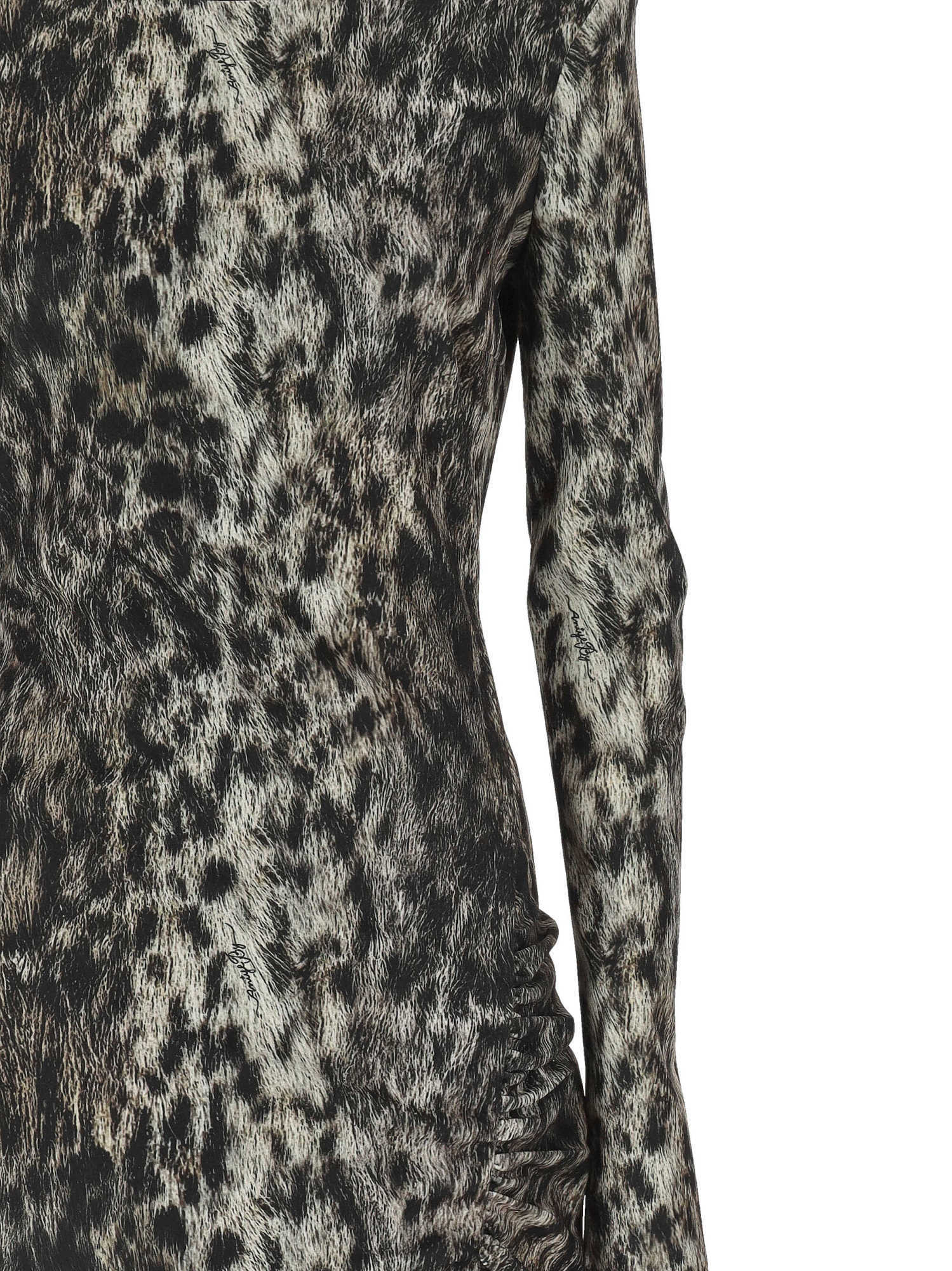 Aniye By Leopard-print Ruched Dress In Black
