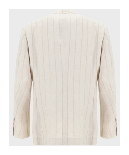 Brunello Cucinelli Lapel Long-sleeved Suit Coat In White
