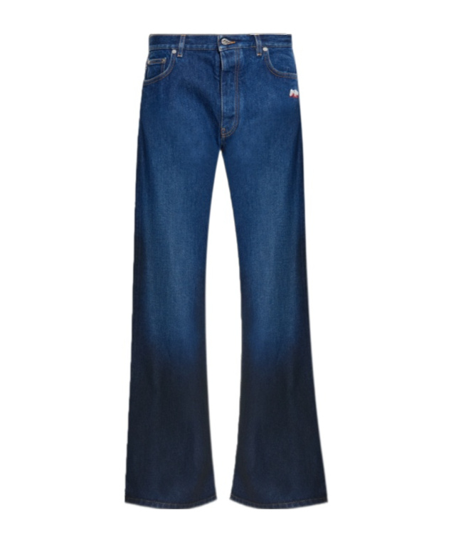 Off-white Logo-embroidered Jeans In Blue