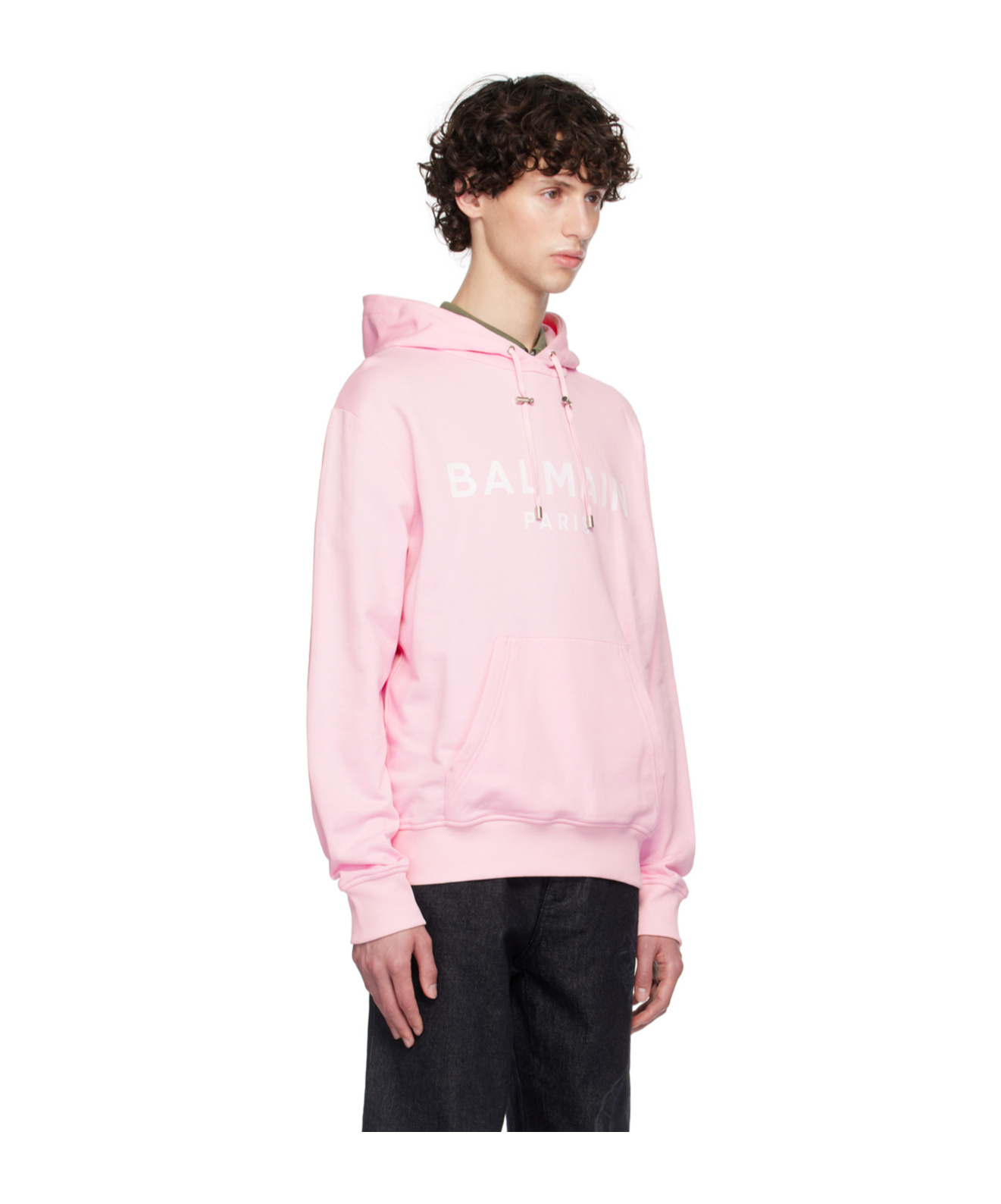 BALMAIN PRINTED BALMAIN PARIS HOODIE 