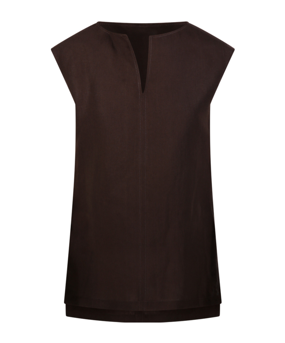 Max Mara Sleeveless Tunic Top In Black