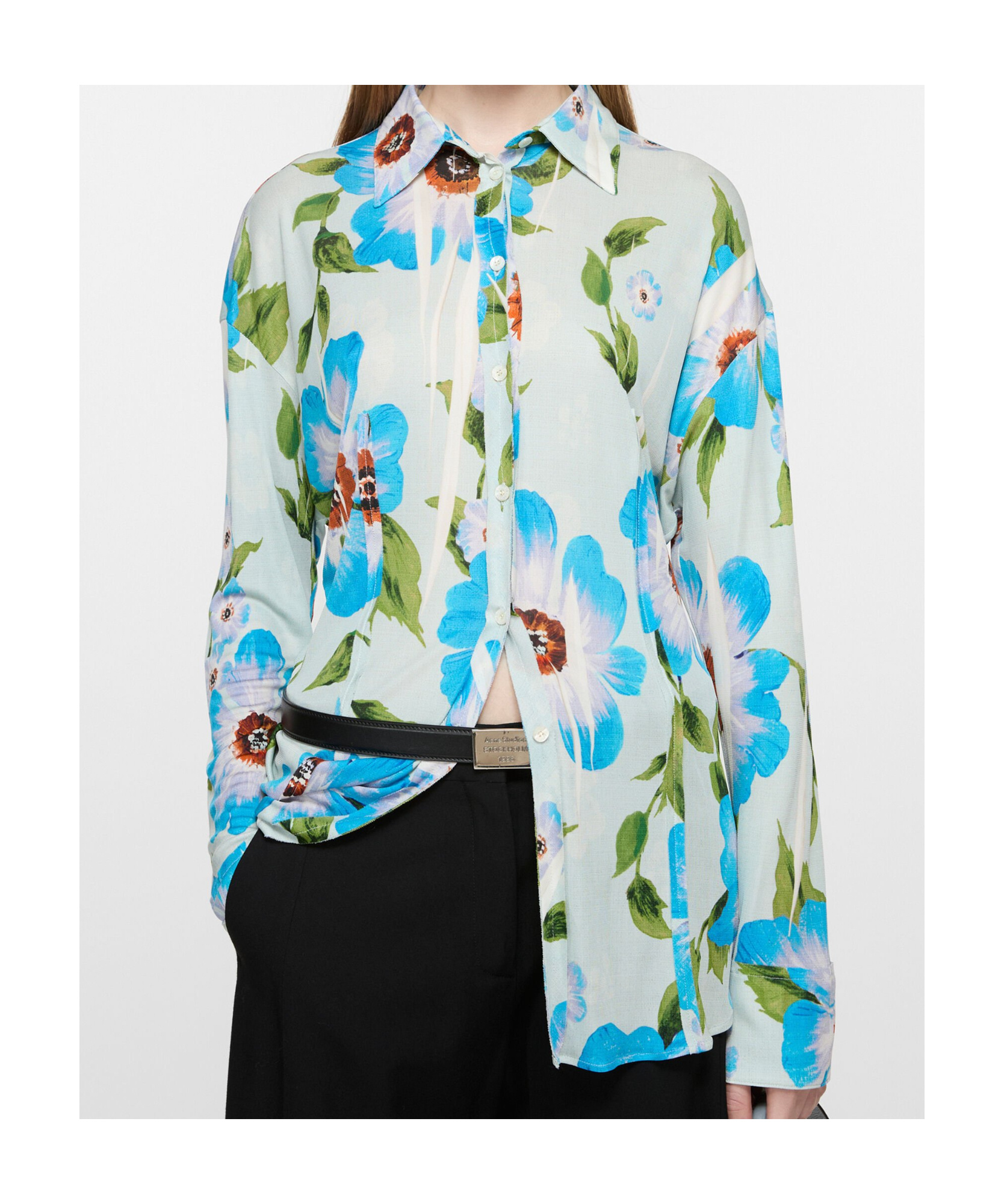 Shop Acne Studios Floral-print Shirt In White