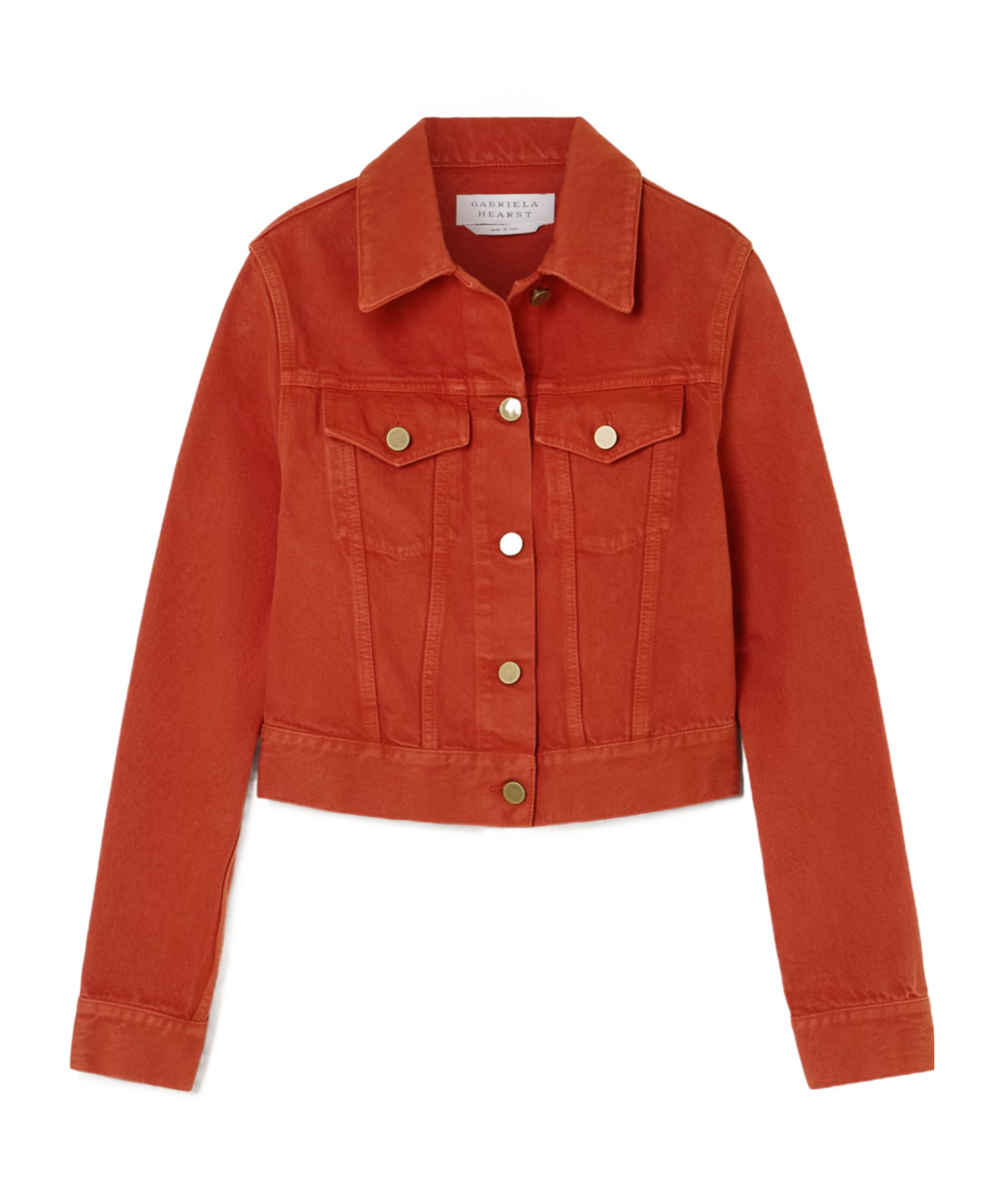 Gabriela Hearst Long-sleeved Denim Jacket In Red