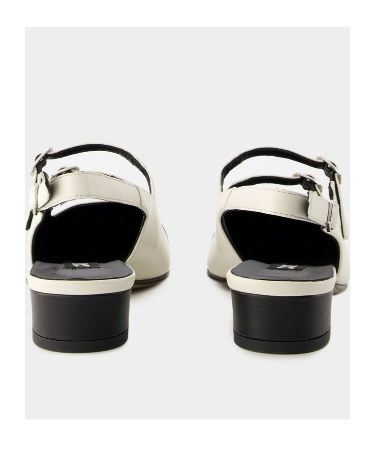 Carel Paris Abricot 35 Leather Slingback Pumps In White