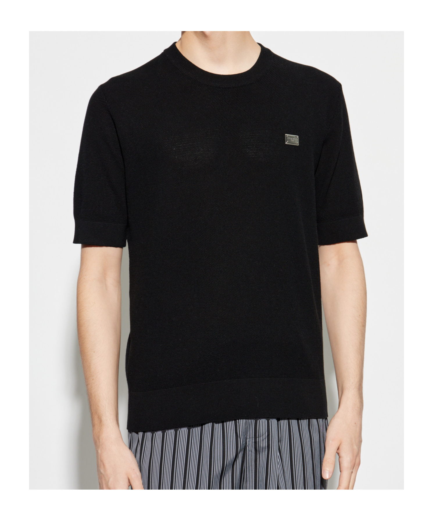 Dolce & Gabbana Logo Plaque Crewneck T-shirt In Black