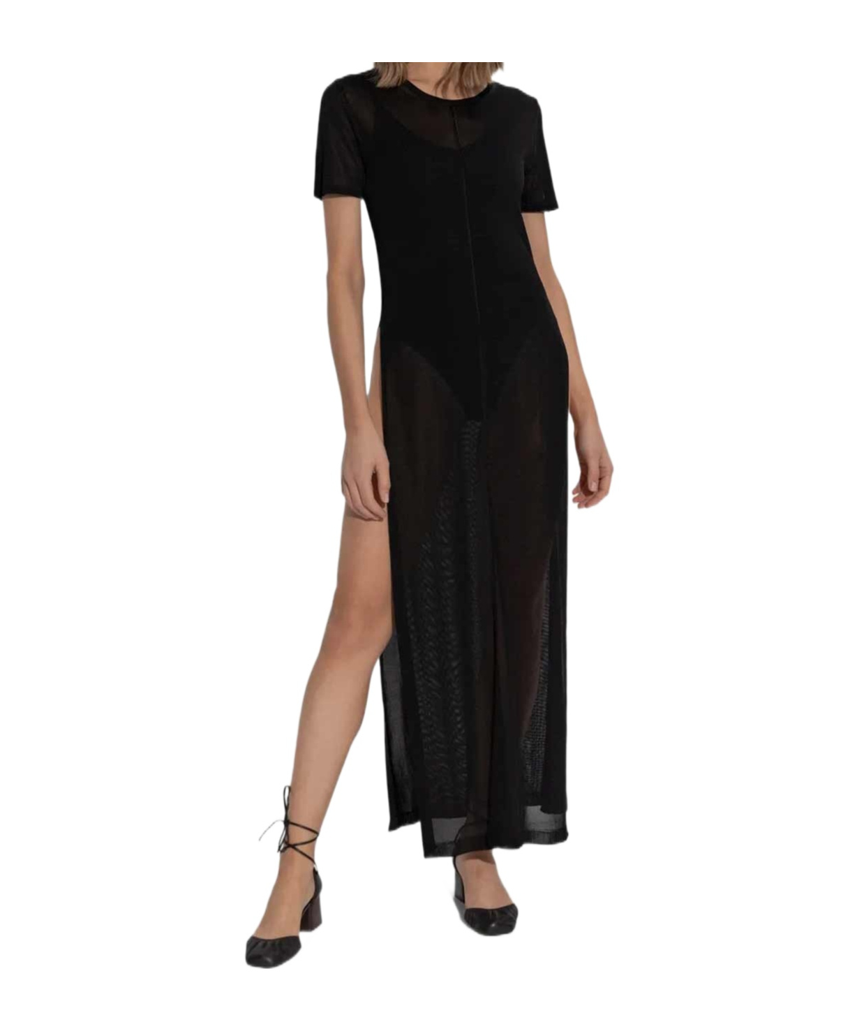 Lemaire Side-slits Maxi Dress In Black
