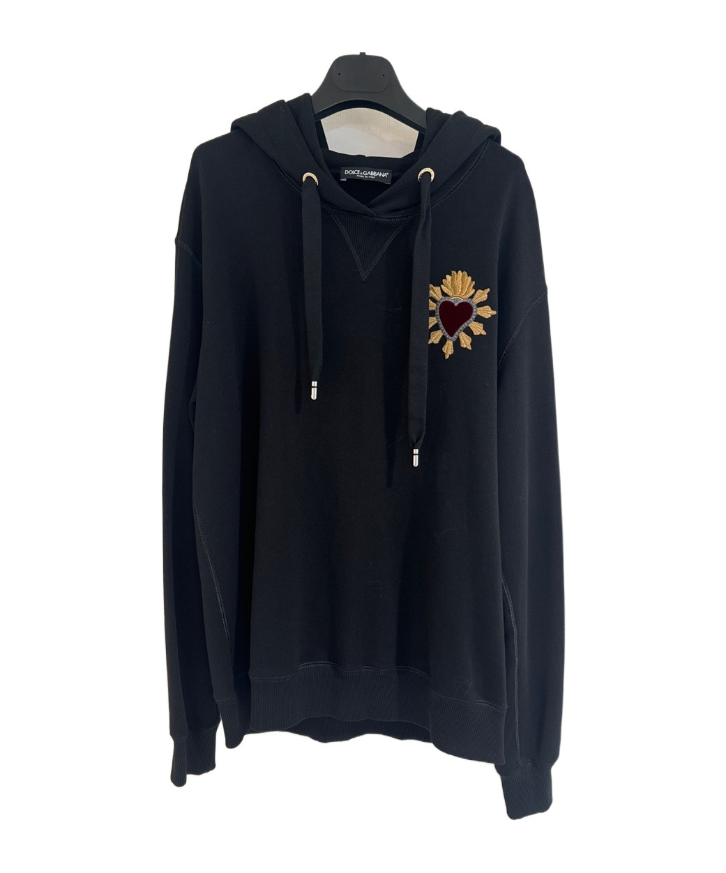 Dolce & Gabbana Hooded Long-sleeved Sweater In Black