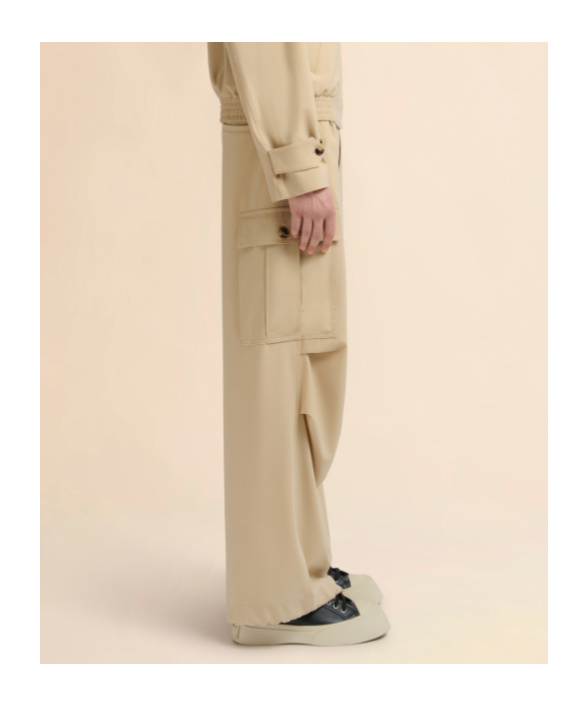 Marni Wide-leg Trousers Cargo Pockets In Neutral