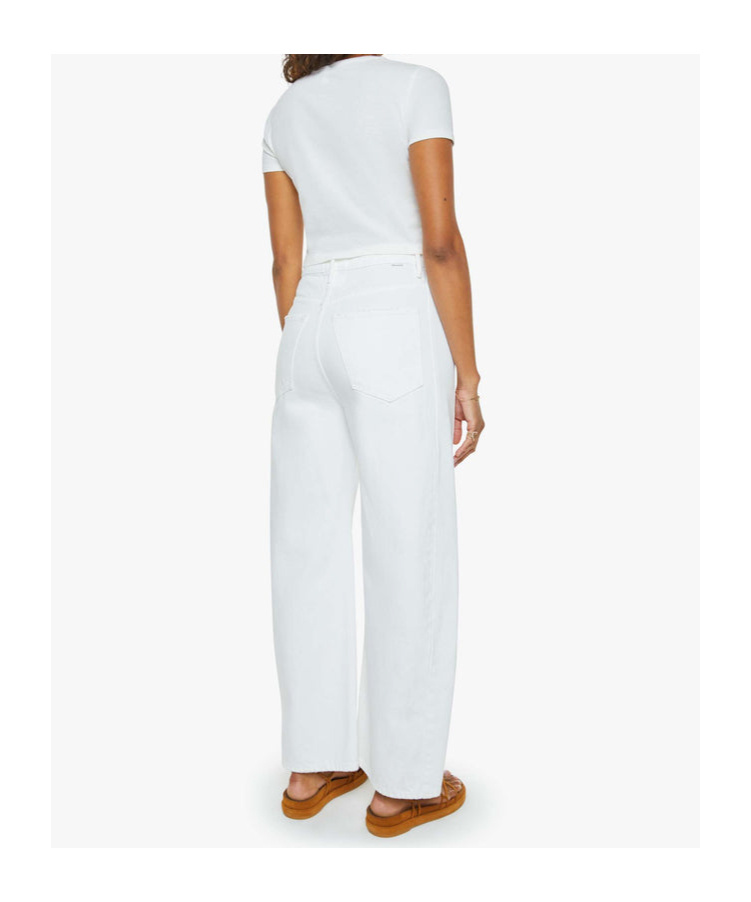 Mother Wide Leg Cotton Denim Jeans In Gray