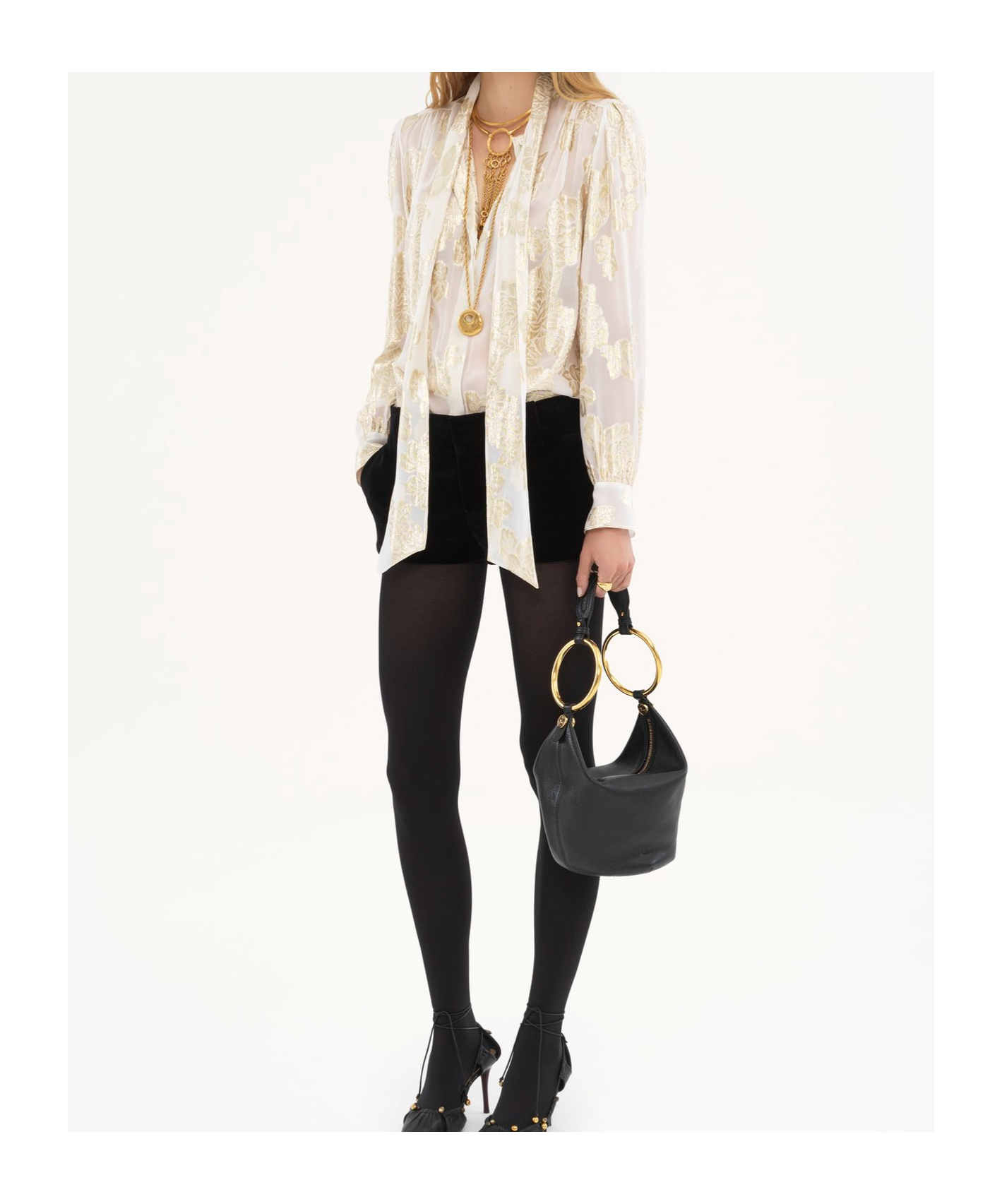 Shop Chloé Ht02 Gathered Blouse In White