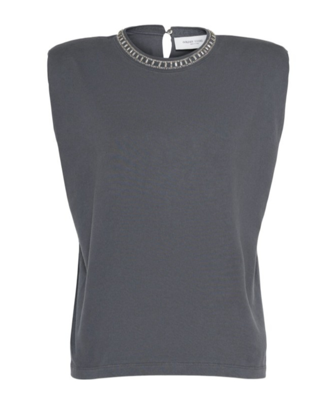 Golden Goose Woman Top Charcoal Size M Cotton
