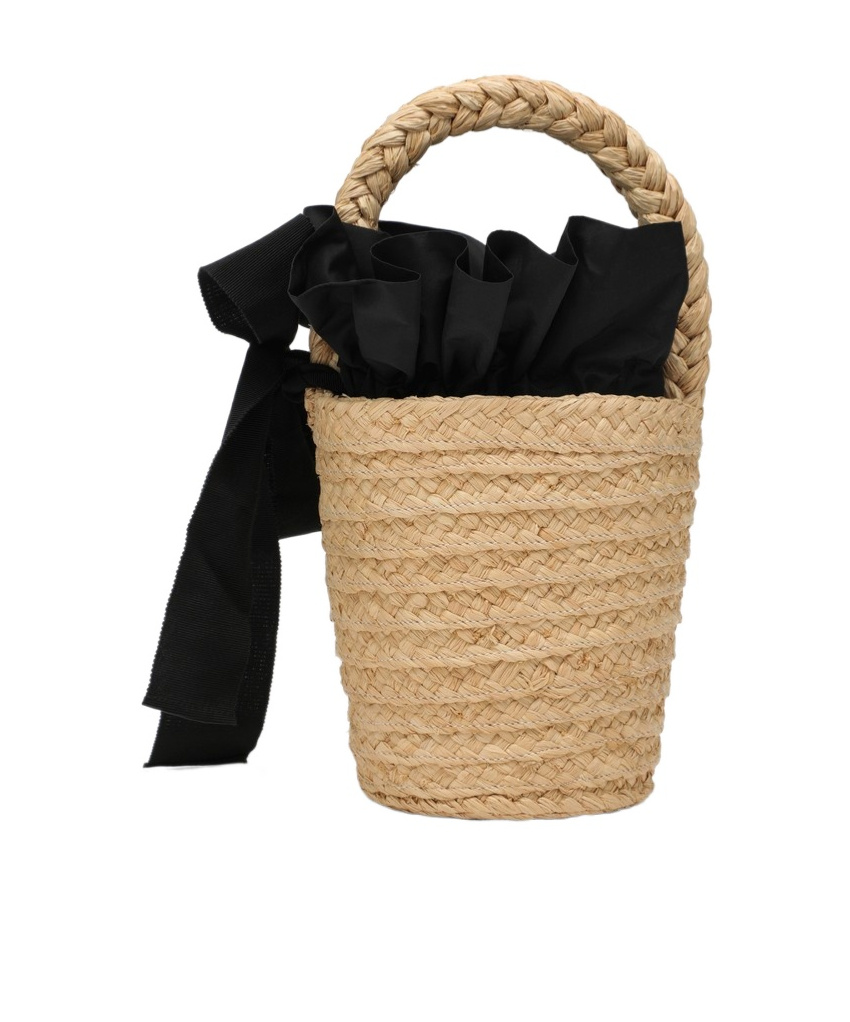 Patou Straw Bucket Bag