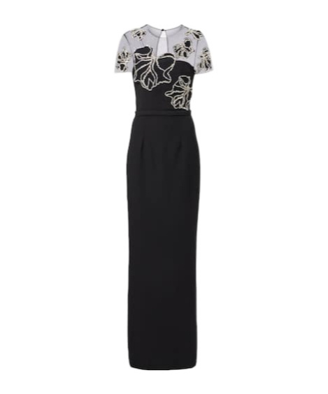 Safiyaa London Embellished Crêpe Gown In Black