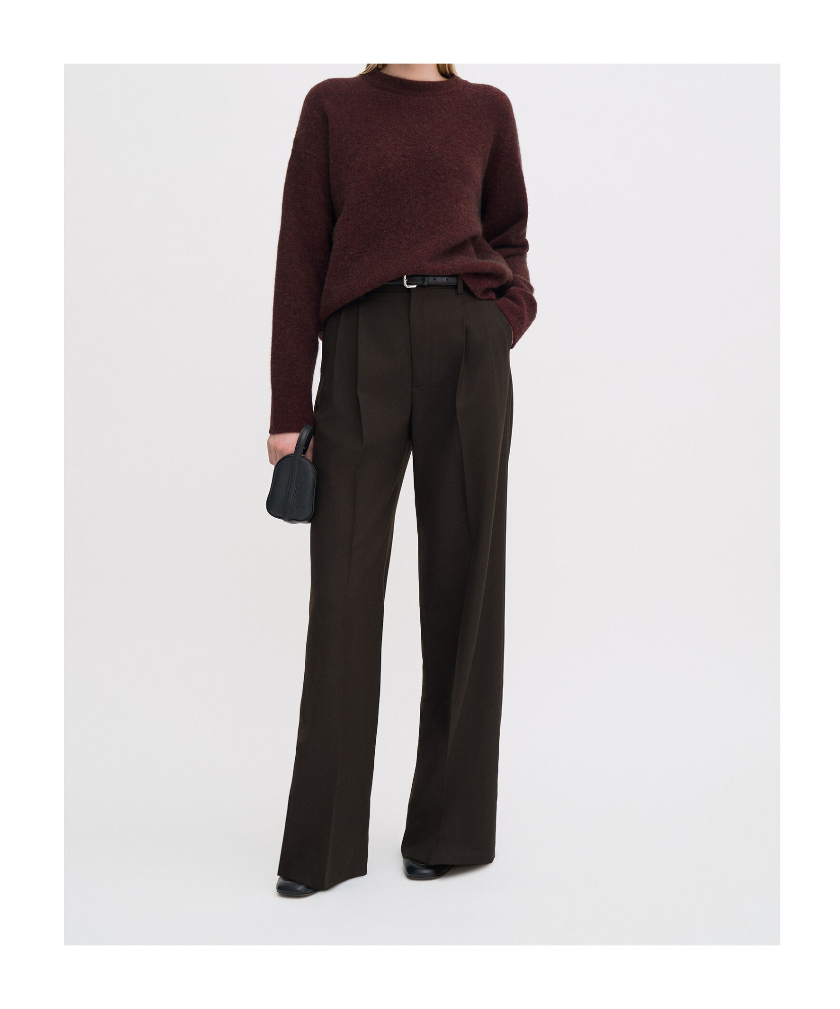 Filippa K Crewneck Sweater In Burgundy