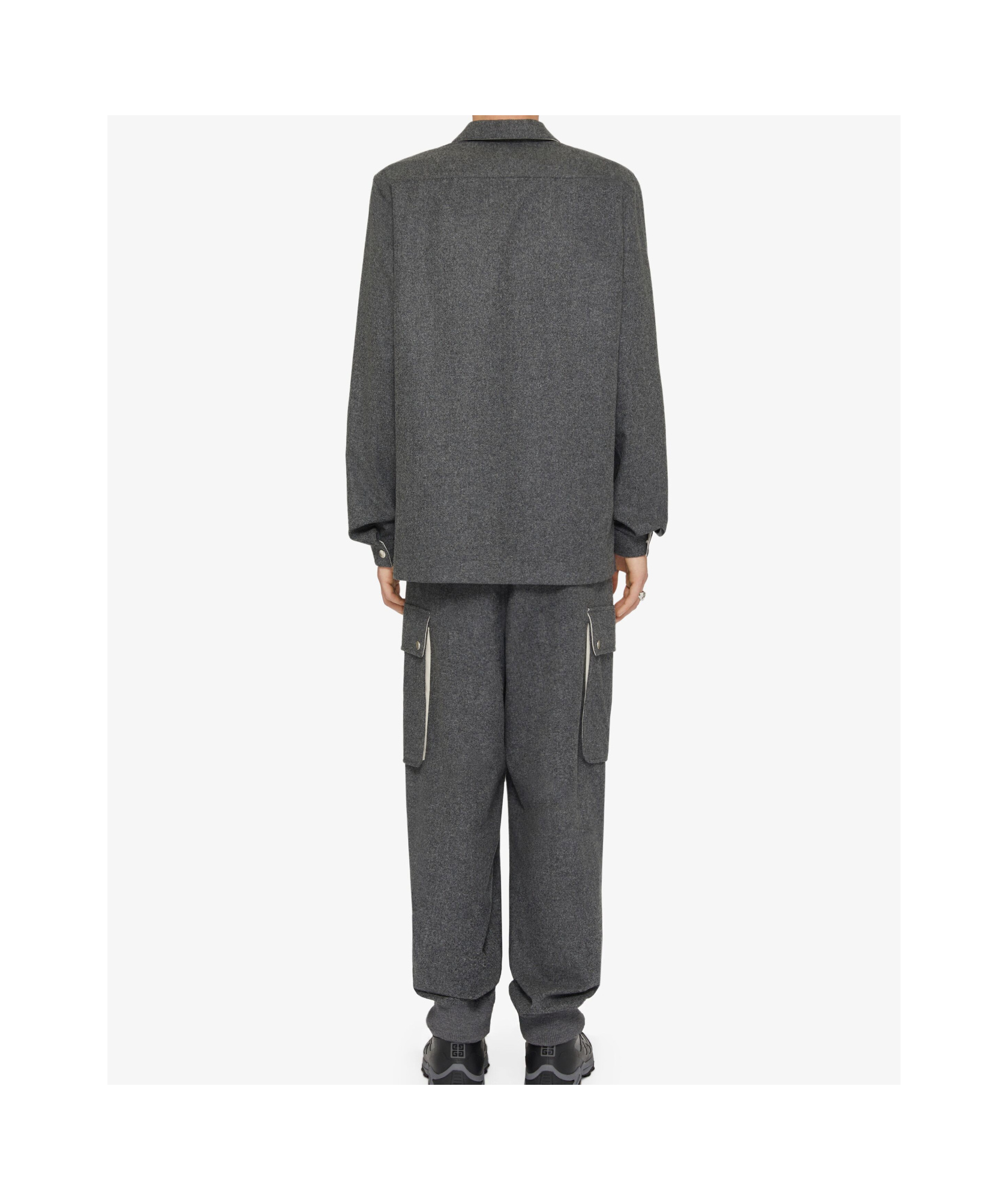 Givenchy Zipped Shirt In Wool In Black