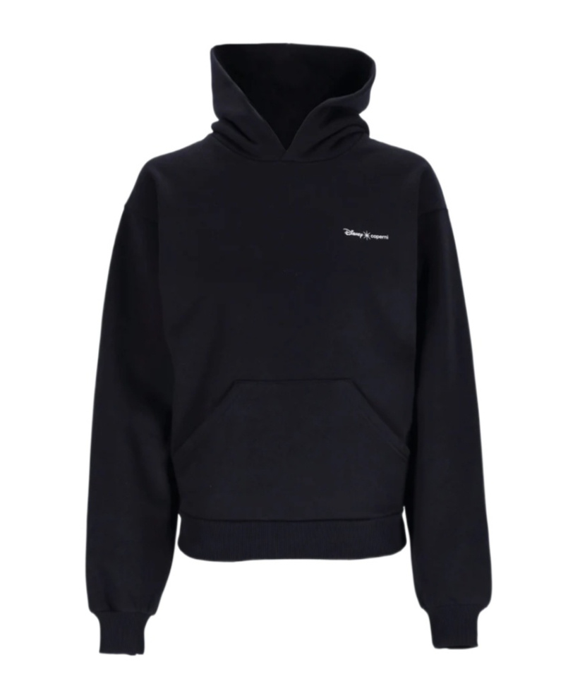 Coperni Maleficent Hooded Cotton Sweatshirt With Kangaroo Pocket In Black